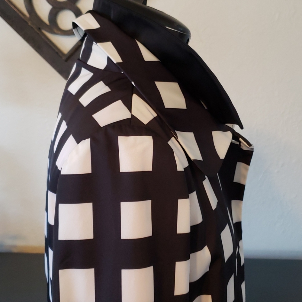 Kate Spade Jackie O black white hot pink rain coat - Picture 5 of 8